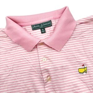 Masters Collection Pink White Striped Golf Polo Shirt Men's XL Augusta National